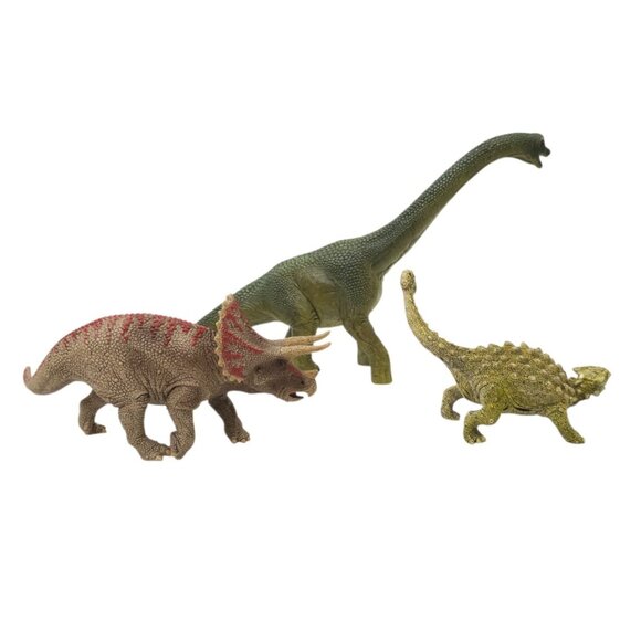 Schleich Dinosaurs Brachiosaurus Triceratops Ankylosaurus Realistic Figures Toys - Picture 3 of 15